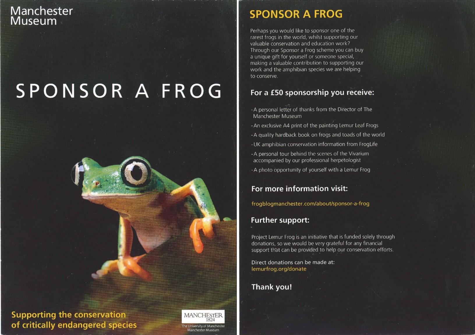Sponsor a frog